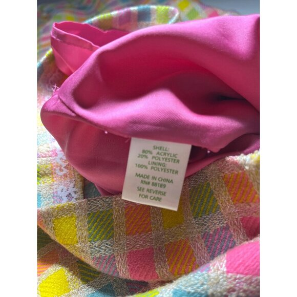 Lilly Pulitzer Boucle Fringe Bibi Strapless Check Plaid Dress Size 4 - Picture 8 of 11